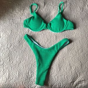 Green high rise Bikini set